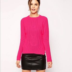 Ted Baker ‘Daisuma' Cable Knit Sweater Hot Pink